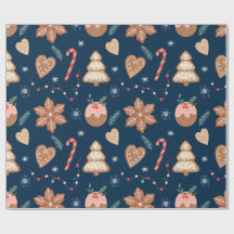 Kerst Kruidkoek Koekje Navy Naadloos patroon