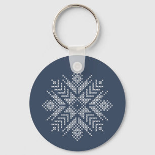Kerst kruissteek sneeuwvlok ontwerp sleutelhanger