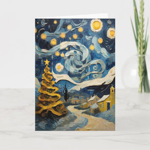 Kerst Kunst Geïnspireerd door Van Gogh Feestdagen Kaart