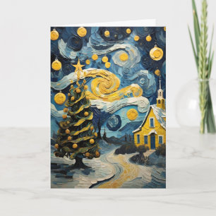 Kerst Kunst Geïnspireerd door Van Gogh Feestdagen Kaart