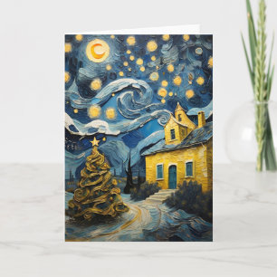 Kerst Kunst Geïnspireerd door Van Gogh Feestdagen Kaart