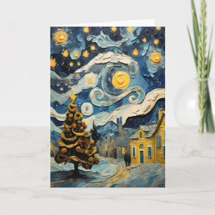 Kerst Kunst Geïnspireerd door Van Gogh Feestdagen Kaart