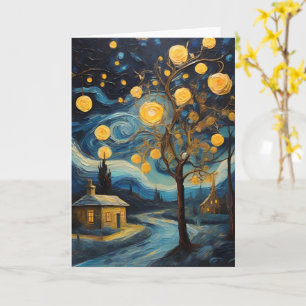 Kerst Kunst Geïnspireerd door Van Gogh Kaart