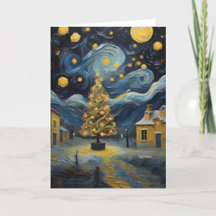 Kerst Kunst Geïnspireerd door Van Gogh Kaart