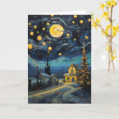 Kerst  Kunst Geïnspireerd door Van Gogh Kaart (Gele Bloem)