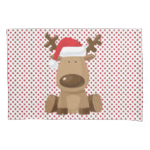 Kerst Kussen Hoesjes Rendier Polka Dot Polkadot Kussensloop (Voorkant-Links)