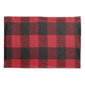 Kerst Kussen Hoesjes Rood Plaid Zwart Beer Kussensloop (Achterkant-Links)