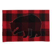 Kerst Kussen Hoesjes Rood Plaid Zwart Beer Kussensloop (Voorkant-Rechts)