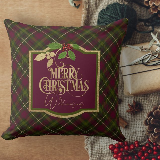 Kerst Kussens Vrolijk Kerst Sierkussen (Christmas pillows, Personalized Christmas throw pillow for couch or living room)