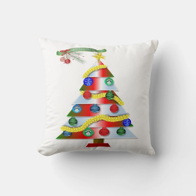 Kerst Kussensloop, Kerstboom Kussen (Voorkant)