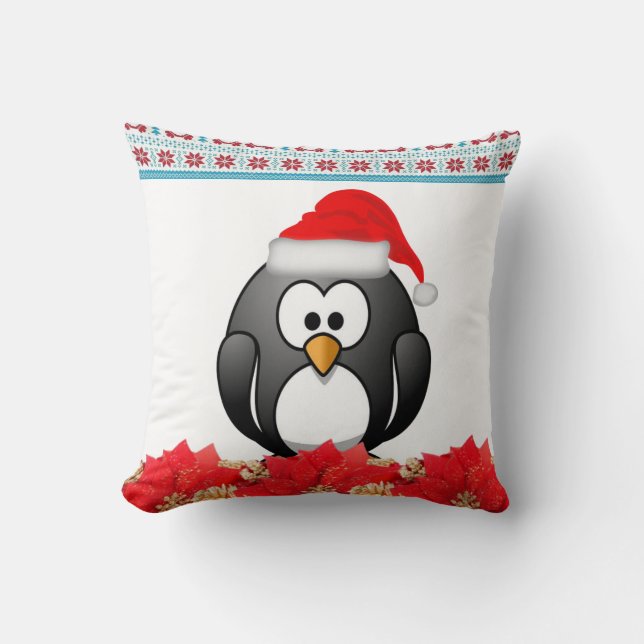 Kerst Kussensloop, Pinguïn Kussen (Voorkant)
