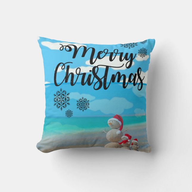 Kerst Kussensloop Sneeuwman Kussen (Voorkant)