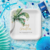 Kerst Kust Feestdagen Palm Tree Papieren Bordje (Feest)