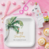 Kerst Kust Feestdagen Palm Tree Papieren Bordje (Feest)