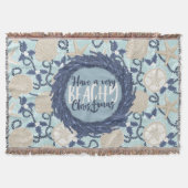 Kerst Kust Tropisch Zee Schelp Krans - Blauw Deken (Voorkant)