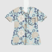 Kerst Kust Tropisch Zee Schelp Krans- Blauw Ornament (voorkant)