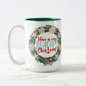 Kerst Kust Tropisch Zee Schelp Krans -Groen Tweekleurige Koffiemok (Links)