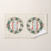 Kerst Kust Tropisch Zee Schelp Krans -Rood Handdoek (Handdoek)