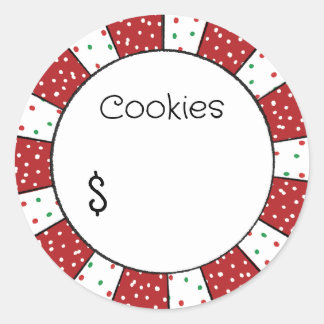 Kerst Kute Italiaanse Koekjes Prijskaartje Sticker