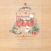 Kerst Kwekerij Acryl Baby shower Uitnodigen Acryl Uitnodigingen (Voorkant)