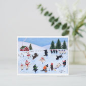 Kerst Labrador Fun Painting Feestdagenkaart (Staand voorkant)