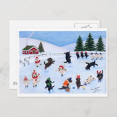 Kerst Labrador Fun Painting Feestdagenkaart (Voorkant / Achterkant)