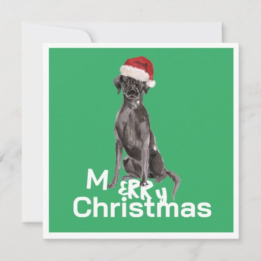 Kerst Labrador Hond Wit Groen Vrolijk Groet (Voorkant)