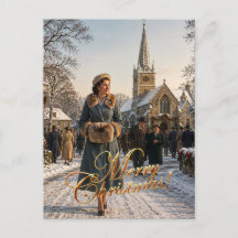 Kerst Lady Engels dorp jaren 50