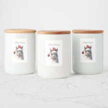Kerst Lama Waterverf Kerstmannenhoed Aangepaste Te