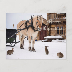 Kerst landelijke boerderij idylle dierengesprek vr feestdagenkaart