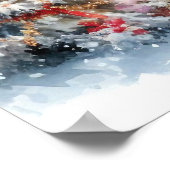 Kerst Landschap Art Poster (Hoek)