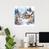 Kerst Landschap Art Poster (Thuiskantoor)