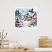 Kerst Landschap Art Poster (Keuken)