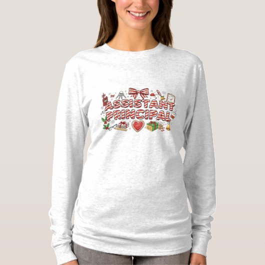 Kerst lange mouw voor assistent-directeur t-shirt (Voorkant)
