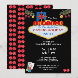 Kerst Las Vegas Casino Style Holiday Party Kaart