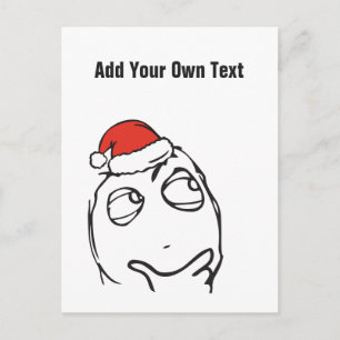 Kerst Le Me Memes Denken Aangepaste tekst BEWERKBA Feestdagenkaart