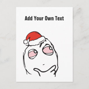 Kerst Le Me Memes Roze Oog Custom tekst BEWERKBAAR Feestdagenkaart