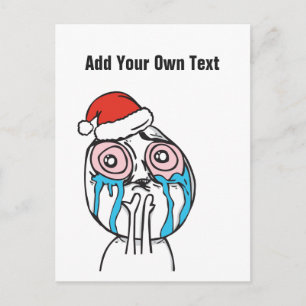 Kerst Le Me Memes Roze Oog Custom tekst BEWERKBAAR Feestdagenkaart