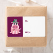 Kerst Leary the Pig Etiket (Insitu)