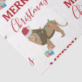 Kerst Leeuw Grappig Dier met Santa Hat Tissuepapier (Detail)