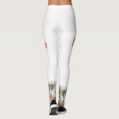 Kerst leggings High Waisted Capris, wit (Achterkant)