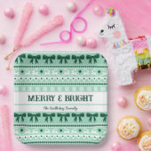 Kerst Lelijke Trui Familienaam Mint Groen Papieren Bordje (Feest)