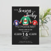 Kerst lelijke trui feest inzamelingsactie kaart (Staand voorkant)