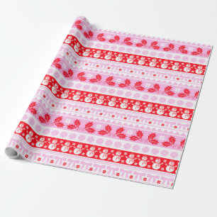 Kerst Lelijke Trui Gebreid Patroon in Roze & Rood Cadeaupapier