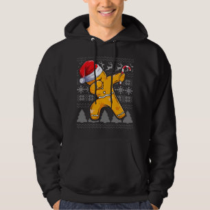 Kerst lelijke trui kleding, koekje dabbing gin hoodie