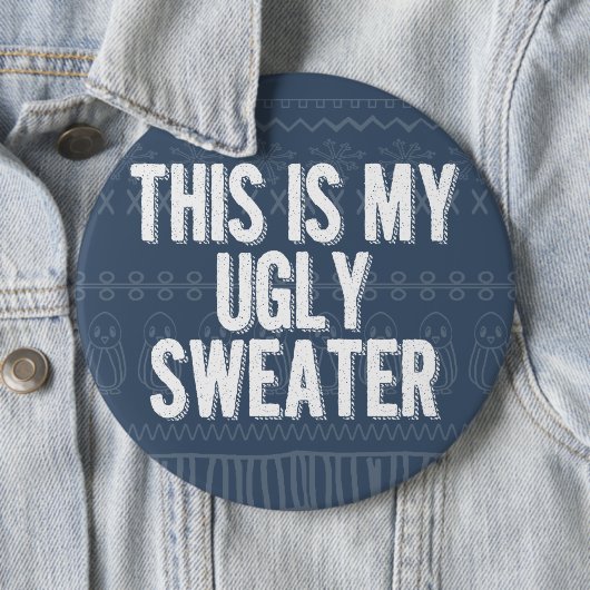 Kerst lelijke trui ronde button 6,0 cm (In situ)