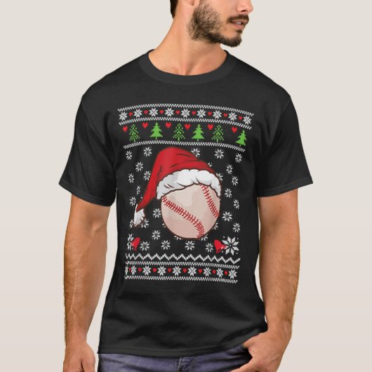 Kerst lelijke trui stijl honkbal Xmas Merry S T-shirt (Voorkant)