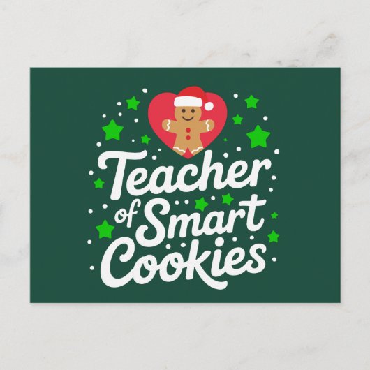 Kerst Leraar van Slimme Cookies Leraar Leven Feestdagenkaart (Voorkant)