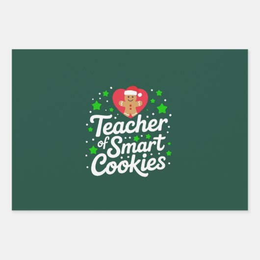 Kerst Leraar van Slimme Cookies Leraar Leven Inpakpapier Vel (Voorkant)