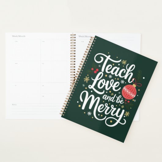 Kerst Leren Liefde & Wees vrolijk Grappig Leraar G Planner (Display)